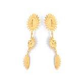 Aretes largos con soles vista lateral